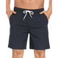 thumbnail image 1 of Mowujeit Men's Quick Dry Solid Swim Trunks with Mesh Liner - Summer Beach Shorts,Navy, Size XXL, 1 of 8
