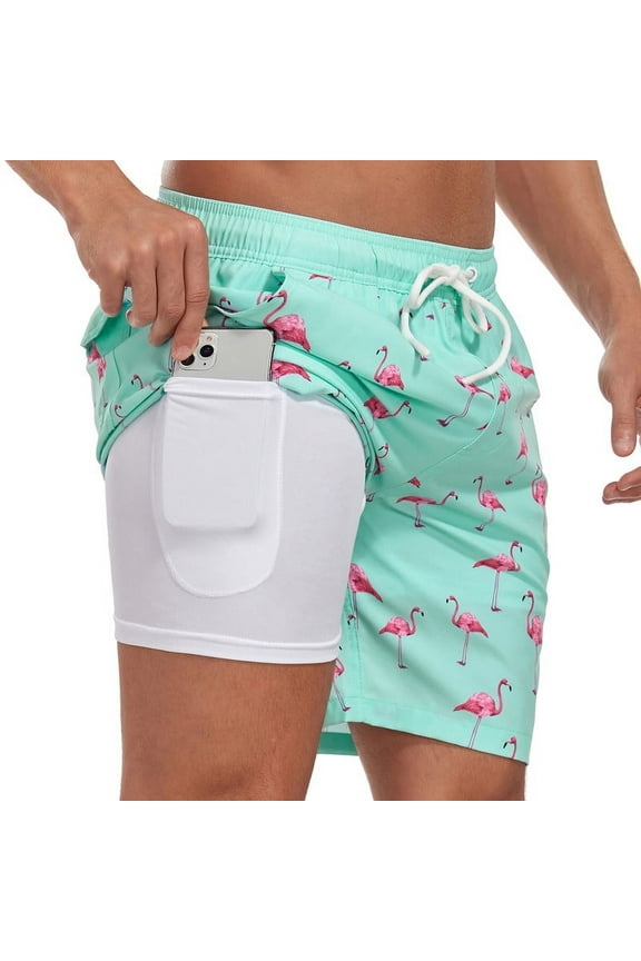 Mens Swim Shorts Quick Dry Bathing Suit Summer Beach Shorts, Size XL