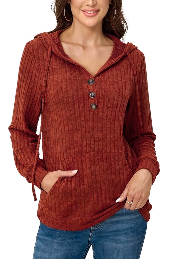 Womens Solid Hoodies Fall Fashion Casual Long Sleeve Hooded Sweatshirts Loose Comfy Trendy Pullover Tops with Pockets