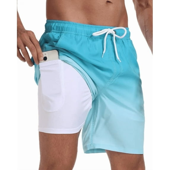 Mowujeit Mens Quick Dry Swim Trunks Summer Board Shorts Breathable Swimwear Bottoms Size M