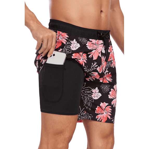 Mowujeit Swim Trunks for Men Quick Dry Shorts Stretch Bathing Suit with Pockets, Size XXL