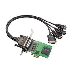 Moxa CP-104EL-A-DB9M, 4 Port PCIe Board, w/ DB9M Cable, RS-232, Low Profile