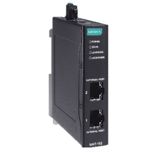 Moxa NAT-102, 2-port industrial Network Address Translation (NAT) devices, -10 to 60C operating temperature