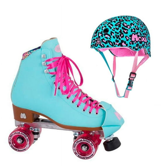 Moxi Combo Set - Beach Bunny Roller Skate (Blue Sky) & Helmet (Leo)