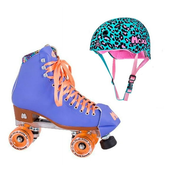 Moxi Combo Set - Beach Bunny Roller Skate (Periwinkle Sunset) & Helmet (Leo)