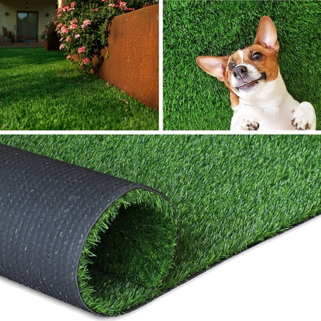 Moxie Artificial Grass Turf Fake Grass 3' x 19' Astroturf Rug Indoor Outdoor with Drain Holes for Dogs Patio Garden Lawn Landscape Balcony