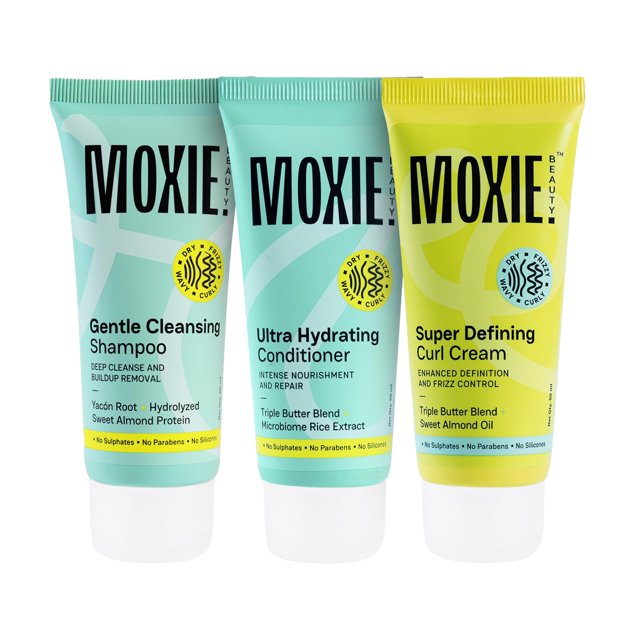 Moxie Beauty Curly Essentials Travel Trio Boosts Curl Definition