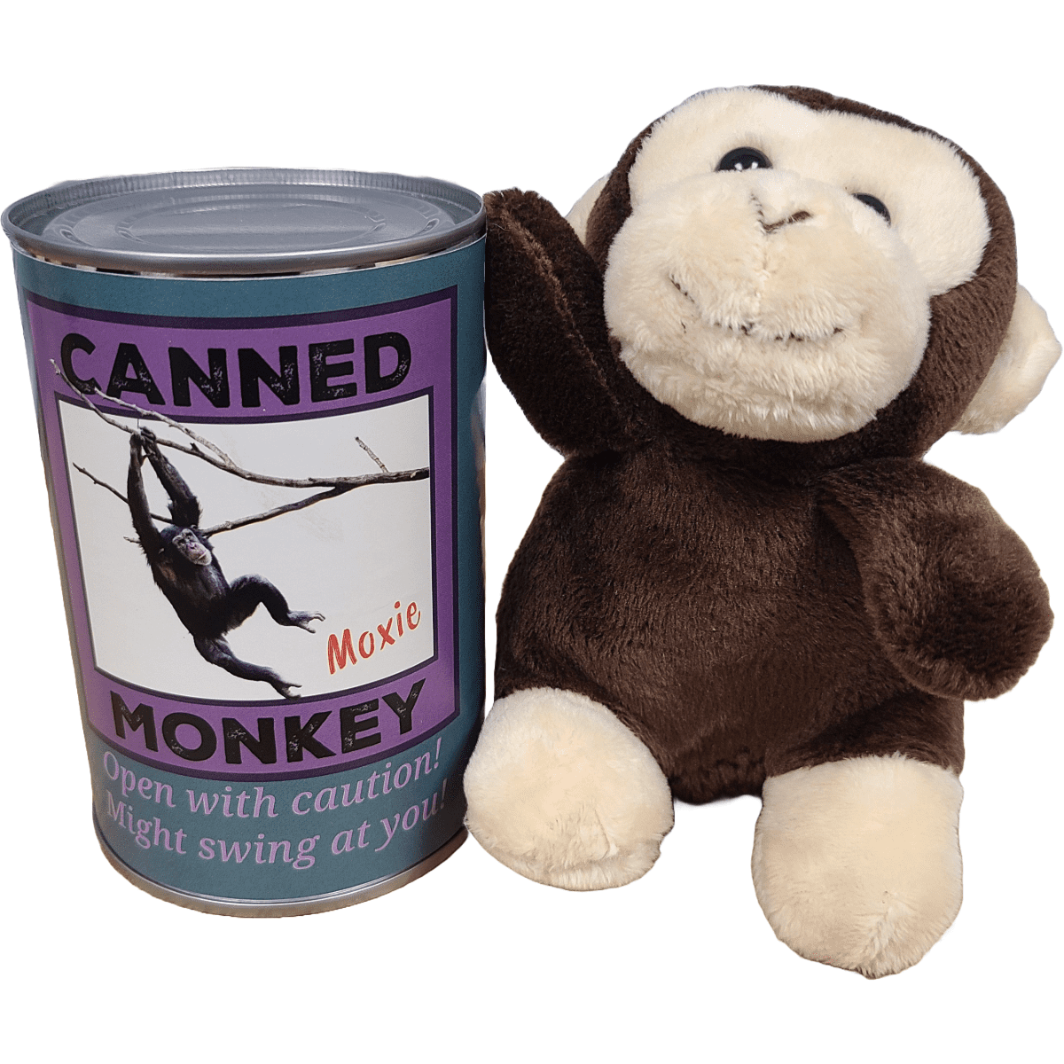 Moxie the Canned Monkey - Unique present for birthdays! Great gift