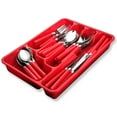 thumbnail image 1 of Moxinox Red Silverware Set with Organizer Tray, 48 Piece Camping Spoons Forks Knives Set for 8, 1 of 6