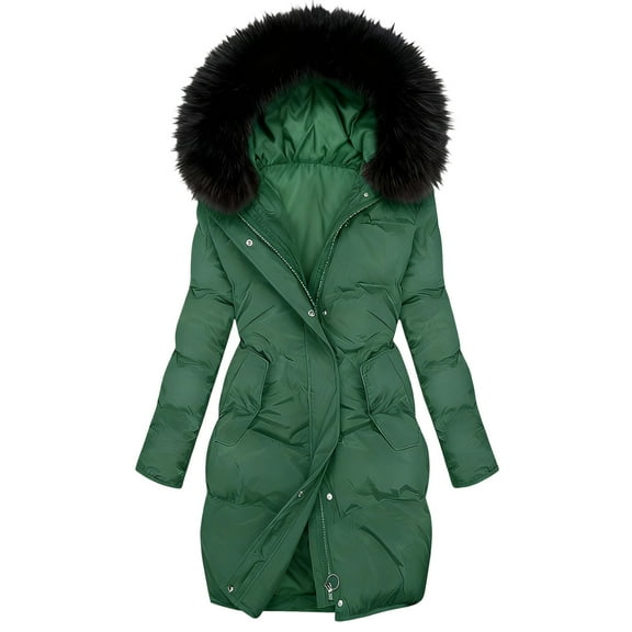 Moxiu 2025 Womens Long Winter Coats - Puffer Down Jacket Lightweight Quilted Packable Plus Size Warm Thicken Parkas Green,S