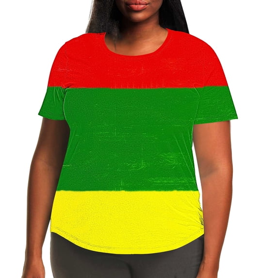 Moxiu 4th of July Shirt Women Plus Size Oversized Short Sleeve Crew Neck Patriotic T Shirts American Flag Graphic Tees Summer Tops 2025 Multicolor,XXXL