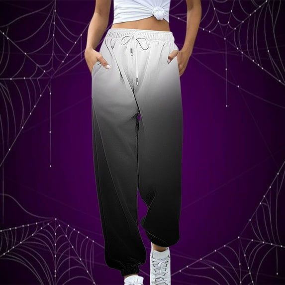 Moxiu Baggy Sweatpants for Women High Waisted Joggers Sport Active Workout Jogger Pants Drawstring Trousers with Pocket 2024 Gray,S