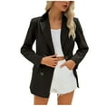 thumbnail image 1 of Moxiu Blazers for Women Open Front Business Work Office Long Sleeve Light Jackets for Women Casual Button Suit Jackets Blazer 2025 Black,L, 1 of 8
