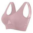 thumbnail image 1 of Moxiu Breathable Anti Sagging Breast Bra Womens High Support Full Coverage Bras Cool Liftup Air Bras Mesh Push Up Yoga Bras Wireless 2025 Plus Size Pink,XXXXL, 1 of 2