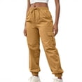 thumbnail image 1 of Moxiu Cargo Pants Women Plus Size Stretch Hight Waist Parachute Trousers with Pockets Quick Dry Outdoor Combat Pants for Hiking Yellow,XXL, 1 of 9