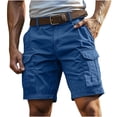 thumbnail image 1 of Moxiu Cargo Shorts for Men 5 Inch Button-Fly Quick Dry Stretch Lightweight Tactical Wear Hiking with Multi Pockets 2025 Blue,S, 1 of 6