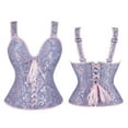 thumbnail image 1 of Moxiu Clearance Bustier Tops for Women Lace up Printed Medieval Waist Bustier Vest Goth Renaissance Corset Push up Steampunk Clothing Accessories Irish Cosplay Bodice, 1 of 4