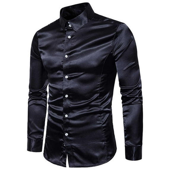 Moxiu Clearance Dress Shirts for Men 2023,Men's Luxury Disco Party Prom Paisley Gold Shiny Long Sleeve Dress Shirts Button Down Shirts