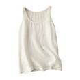 thumbnail image 1 of Moxiu Cotton Linen Tank Tops for Women Loose Fit Sleeveless Tee Shirts Summer Casual Flowy Blouses Tunic Tops 2025 White,XXXL, 1 of 3