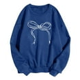 thumbnail image 1 of Moxiu Cute Bow Graphic Sweatshirts for Women Aesthetic Crewneck Sweatshirt Long Sleeve Kawaii Pullover Tops Teen Girl Spring Shirts 2025 Blue,M, 1 of 4
