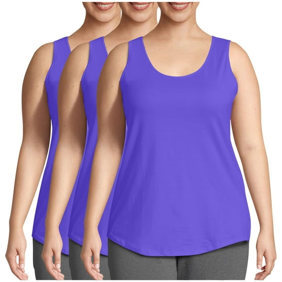 Moxiu Exercise Tank Tops for Women Pack Basic Crewneck Sleeveless Shirts Top Solid Color Plus Size Fitness Yoga Workout Tees 2025 Purple,XXXXXL