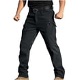 thumbnail image 1 of Moxiu Fleece Lined Tactical Cargo Pants for Men Waterproof Ski Hiking Outdoor Pants with Multi Pockets No Belt Black,S, 1 of 9