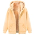 thumbnail image 1 of Moxiu Fleece Zip Up Jacket for Men Warm Sherpa Lined Winter Hooded Jacket Casual Cozy Fuzzy Insulated Coat with Pocket Beige,XXXL, 1 of 7