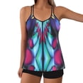 thumbnail image 1 of Moxiu Flowy Tankini Swimsuits for Women Floral Tummy Control Modest Beach Bathing Suits Long Torso Tank Tops with Boyshorts 2026, 1 of 5