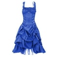 thumbnail image 1 of Moxiu Gothic Dresses for Women Vintage Goth Lace Dress Sleeveless Party Dress Halloween Dark Drawstring Waist Plus Size Dress 2025 Blue,S, 1 of 5