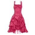 thumbnail image 1 of Moxiu Gothic Dresses for Women Vintage Goth Lace Dress Sleeveless Party Dress Halloween Dark Drawstring Waist Plus Size Dress 2025 Hot Pink,XXXXL, 1 of 5
