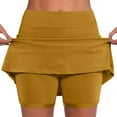 thumbnail image 1 of Moxiu Gym Skirts for Women Solid Color Double Layer Skort with Pockets Tummy Control Skirt Shorts Plus Size 2025 Yellow,M, 1 of 5