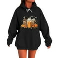 thumbnail image 1 of Moxiu Halloween Ghost Sweatshirts for Women Hoodies Long Sleeve Oversized Hooded Sweatshirt Spooky Season Pullover Tops Black,M, 1 of 5