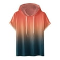 thumbnail image 1 of Moxiu Hoodie Short Sleeve Men Gym Sweatshirt Muscle Fit Summer Athletic Hoodies Tie Dye Gradient Color Workout Pullover Drawstring Hooded T-Shirts 2025 Orange,S, 1 of 4