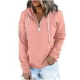 thumbnail image 1 of Moxiu Hoodies for Women Trendy 2023 Women Loose Hooded Sweatshirts Casual Half Zip Long Sleeve Pullover Comfy Fall Clothes with Pocket, 1 of 4