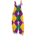 thumbnail image 1 of Moxiu Mardi Gras Overalls Women Sparkly Sequin Glitter Sleeveless Wide Leg Pants Jumpsuits Carnival Party Bib Overalls 2025 Purple,XXXL, 1 of 5