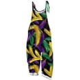 thumbnail image 1 of Moxiu Mardi Gras Overalls for Women Sparkly Sequin Glitter Sleeveless Wide Leg Pants Jumpsuits Carnival Party Bib Overalls 2025 Purple,XXXL, 1 of 5