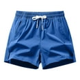 thumbnail image 1 of Moxiu Men's 5 Inch Athletic Shorts, Quick Dry Drawstring Waist Workout Running Shorts, Lightweight Summer Beach Gym Shorts Big and Tall Blue,XL, 1 of 2