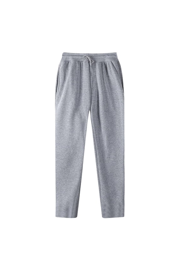 Men's Baggy Fleece Sweatpants Drawstring Elastic Waist Cinch Bottom Casual Running Gym Workout Light Outdoor Joggers Gray,L