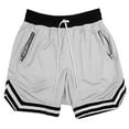 thumbnail image 1 of Moxiu Men's Basketball Shorts Mesh Elastic Waist Drawstring Lightweight Quick Dry Athletic Workout Running Shorts with Pockets Gray,XXXXL, 1 of 4