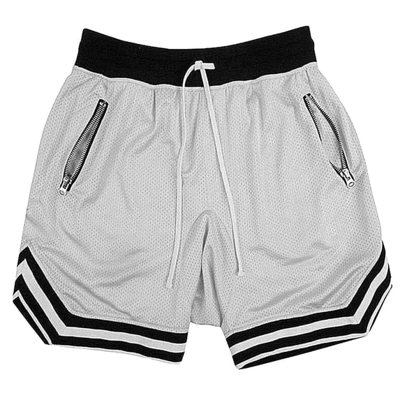 Moxiu Men's Basketball Shorts Mesh Elastic Waist Drawstring Lightweight Quick Dry Athletic Workout Running Shorts with Pockets Gray,XXXXL