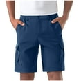 thumbnail image 1 of Moxiu Men's Cargo Hiking Shorts, Outdoor Tactical Shorts, Relaxed Fit Elastic Waist Work Camping Golf Fishing Shorts with Pockets Navy,XXXL, 1 of 5