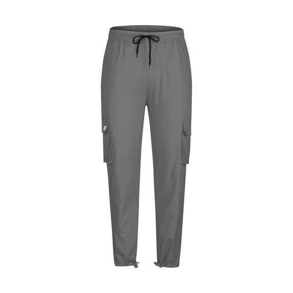 Moxiu Men's Cargo Pants Work Multi Pockets Casual Hiking Pant Joggers Athletic Trousers Cotton Loose Straight Leg Chino Pants Dark Gray,XL