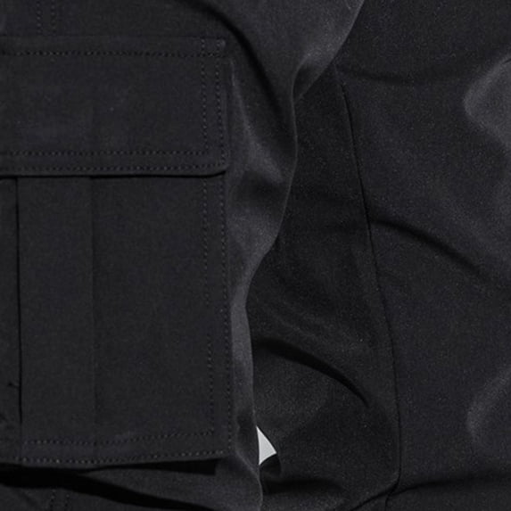 Moxiu Men's Casual Cargo Pants Elastic Waist Tapered Pants Big and Tall Streetwear Joggers Hiking Pants with Multi Pockets Black,XL