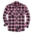 thumbnail image 1 of Moxiu Men's Flannel Shirt with Pockets - 2025 Plaid Long Sleeve Button-Up Fall Spring Purple,L, 1 of 2