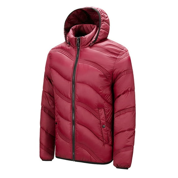 Moxiu Men's Lightweight Puffer Jackets with Hood Ultra Light Full Zip Jackets Packable Warm Insulated Quilted Jackets 2025 Wine,XXXL
