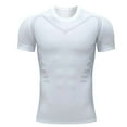 thumbnail image 1 of Moxiu Men's Quick Dry Compression Shirts Short Sleeve Elastic Athletic Base Layer Workout Undershirt for Gym Training Running White,XXL, 1 of 5