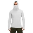 thumbnail image 1 of Moxiu Men's Sun Protection Hoodie with Mask UPF 50+ Long Sleeve Lightweight Hooded Rash Guard Shirts Hiking Fishing Summer Tops White,L, 1 of 9