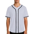 thumbnail image 1 of Moxiu Mens Baseball Jersey Button Down Shirts Short Sleeve Quick Dry Sport Shirt Summer Lightweight Cardigan Uniform for Men White,M, 1 of 7
