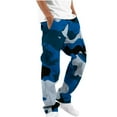 thumbnail image 1 of Moxiu Mens Camo Cargo Pants Relaxed Fit Stretch Elastic Waist Drawstring Straight Joggers Sweatpants Outdoor Hiking Climbing Pant with Pockets 2025 Blue,XXXL, 1 of 7