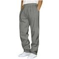 thumbnail image 1 of Moxiu Mens Cargo Sweatpants Open Bottom Baggy Sweat Pants Straight Leg Fleece Joggers Drawstring Gym Athletic Pants with Pockets Silver,M, 1 of 6